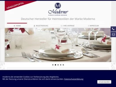Website von Moderno GmbH