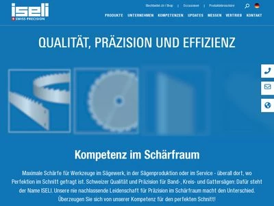 Website von ISELI + Co. AG MACHINENFABRIK