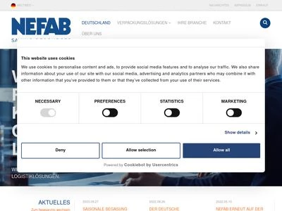 Website von Nefab Packaging Germany GmbH