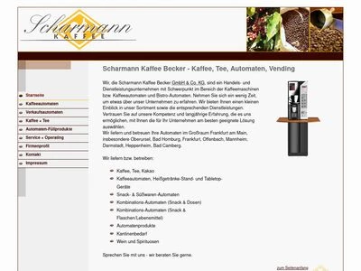 Website von Scharmann Kaffee Becker GmbH & Co. KG