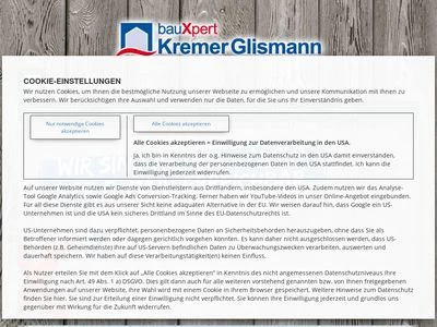 Website von KremerGlismann GmbH & Co. KG