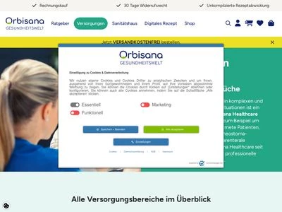 Website von Orbisana Healthcare GmbH