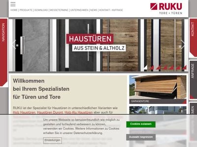 Website von RUKU Tore - Türen GmbH