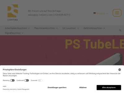 Website von Pfeifer und Seibel GmbH