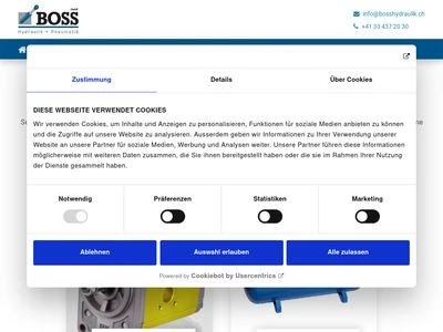 Website von Boss GmbH Hydraulik + Pneumatik