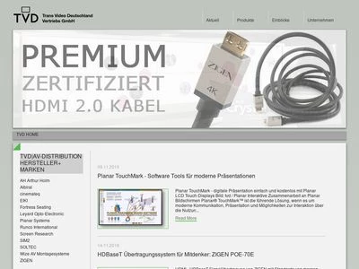 Website von tvd Trans Video Deutschland Vertriebs GmbH
