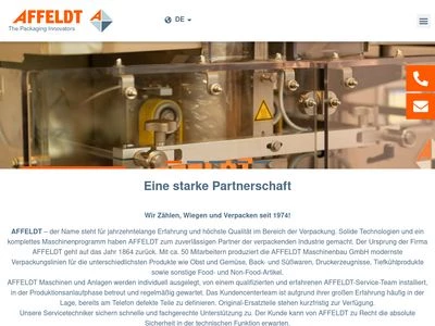 Website von AFFELDT Maschinenbau GmbH