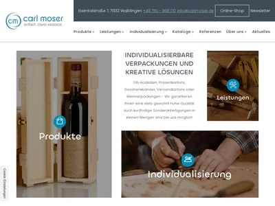 Website von Carl Moser GmbH