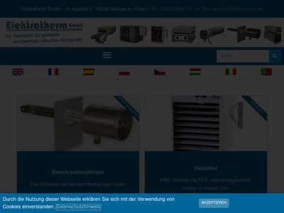 Website von Elektratherm GmbH