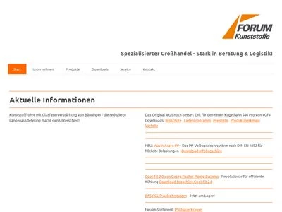 Website von FORUM Kunststoffe GmbH