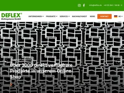 Website von DEFLEX ® -Dichtsysteme GmbH