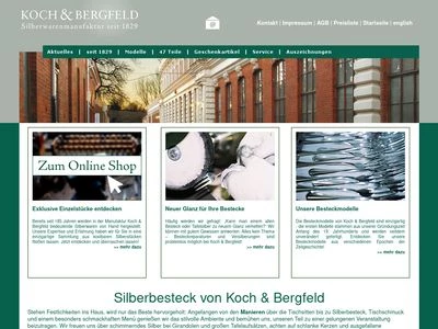 Website von Koch & Bergfeld Besteckmanufaktur GmbH