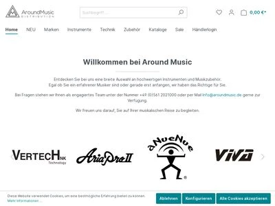 Website von amd around music distribution GmbH