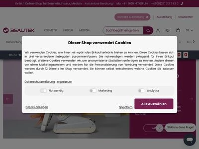 Website von BEAUTEK by NEXT Beauty GmbH