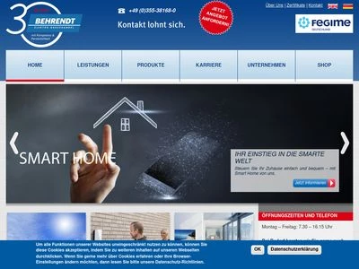 Website von BEHRENDT GmbH Elektrogroßhandel