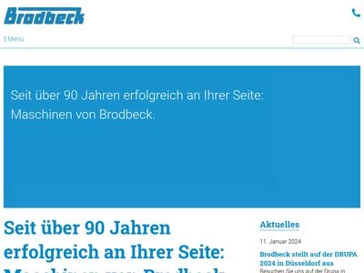 Website von Adolf Brodbeck Maschinenbau GmbH & Co. KG