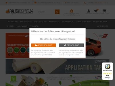 Website von Foliencenter24 e-Commerce GmbH
