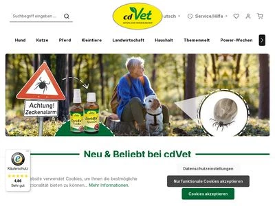 Website von cdVet Naturprodukte GmbH
