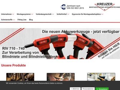 Website von Richard Kreuzer Montagesysteme und Werkzeugtechnik GmbH