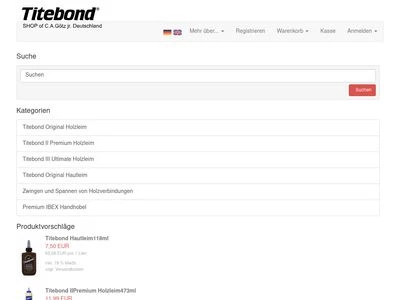 Website von Titebond.eu - C.A. Götz jr. GmbH