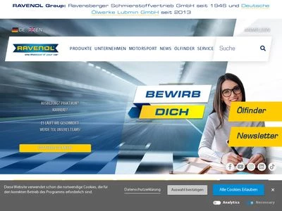 Website von Ravensberger Schmierstoffvertrieb GmbH