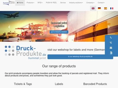 Website von Hummel GmbH u. Co. KG