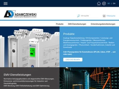 Website von ADAMCZEWSKI Elektronische Messtechnik GmbH