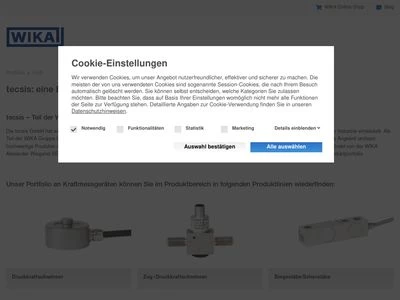 Website von tecsis GmbH