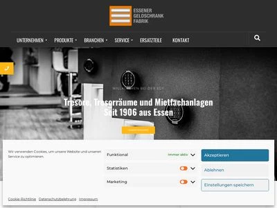 Website von Essener Geldschrankfabrik GmbH & Co. KG