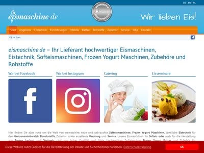 Website von eismaschine.de GmbH