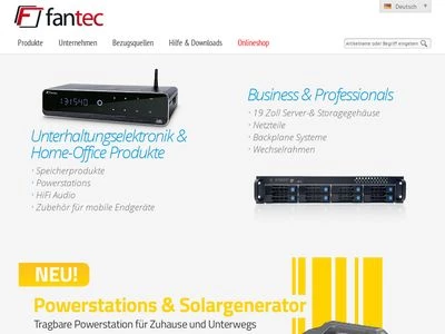 Website von FANTEC GmbH