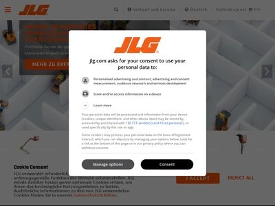 Website von JLG Deutschland GmbH