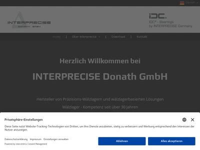 Website von INTERPRECISE DONATH GMBH