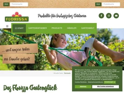 Website von Florissa Handels- und Produktions-GmbH