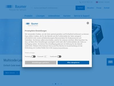 Website von Baumer GmbH