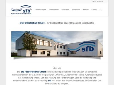 Website von sfb Fördertechnik GmbH
