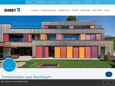 Website von EHRET GmbH