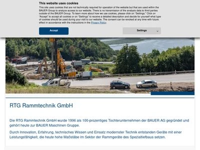 Website von RTG Rammtechnik GmbH