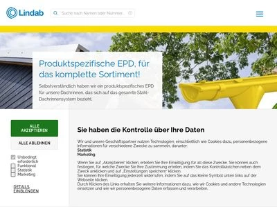 Website von Lindab GmbH