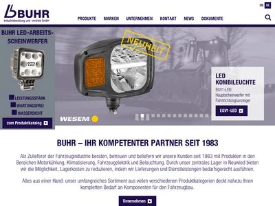 Website von Buhr Industrieberatung und –vertrieb GmbH