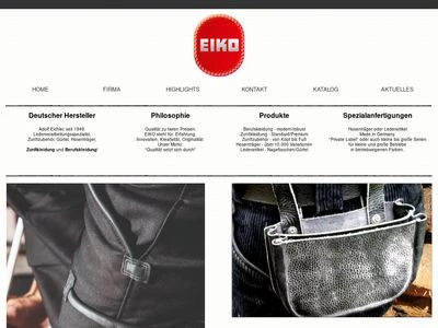 Website von EIKO Zunft- und Arbeitskleidung