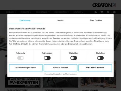 Website von CREATON GmbH 