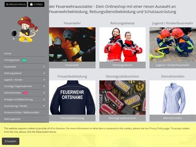 Website von Der Feuerwehrausstatter 