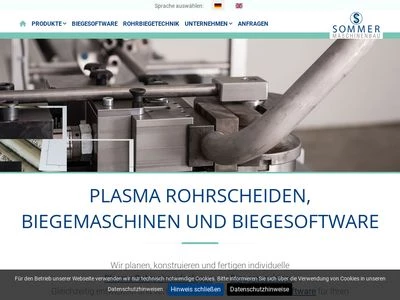 Website von Sommer Maschinenbau GmbH