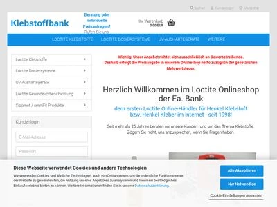 Website von Klebstoffbank