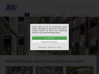 Website von HaRo Anlagen- und Fördertechnik GmbH