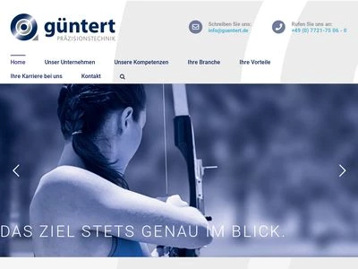 Website von Güntert Präzisionstechnik GmbH