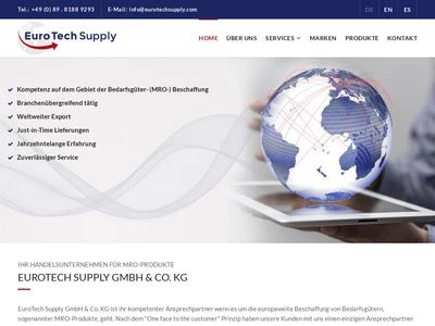 Website von EuroTech Supply GmbH & Co. KG