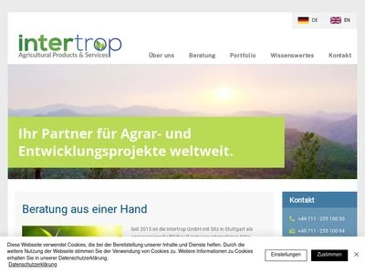 Website von Intertrop GmbH