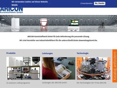 Website von ARICON Kunststoffwerk GmbH